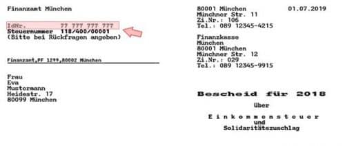 SuP_Steueridentifikationsnummer-Einkommensteuerbescheid