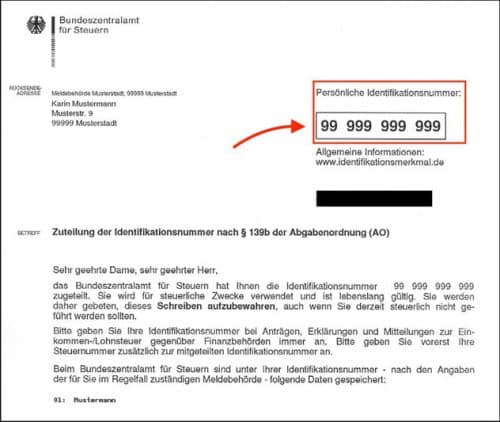 SuP_Steueridentifikationsnummer-Informationsschreiben-Finanzamt